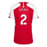 Camiseta Arsenal William Saliba #2 Primera Equipación Replica 2023-24 para mujer mangas cortas